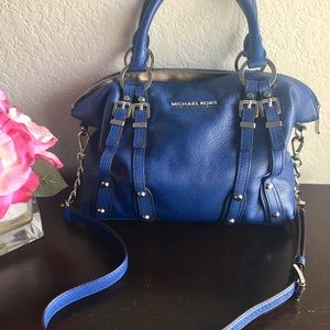Michael Kors Blue leather handbag with buckles
